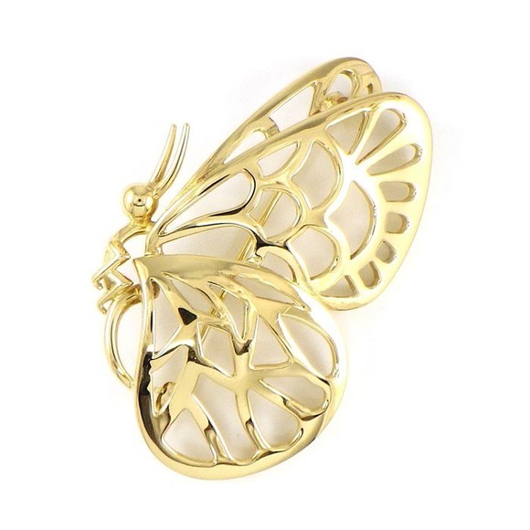 Broche Fantaisie Vintage Papillon - Multicolore En Métal, Occasion